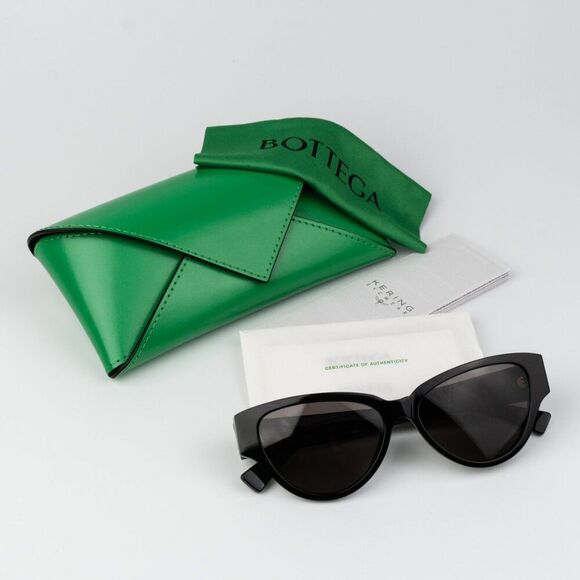 Bottega Veneta Women Sunglasses Black Grey Cat Eye BV1319S 001 BRAND NEW - Picture 12 of 12